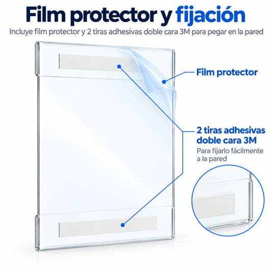 Expositor de metacrilato A4 de pared