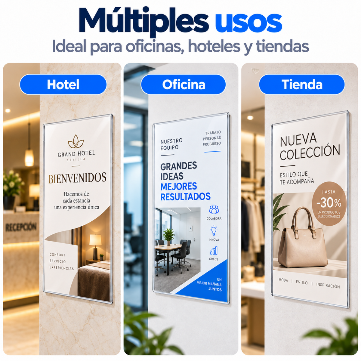 Expositor de metacrilato A4 de pared